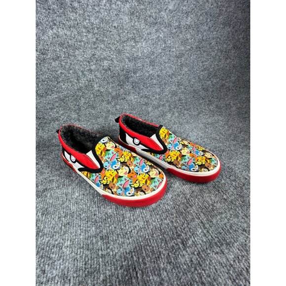 Pokemon-Themed Slip-On Shoes 4Y Ground Up Multicolor Design Red Sole Casual Kids - Picture 2 of 16
